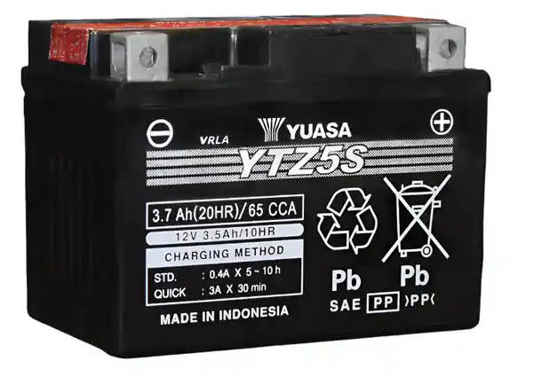 Yuasa YTZ5S-BS Maintenance Free AGM 12 Volt Battery (Bottle Supplied)