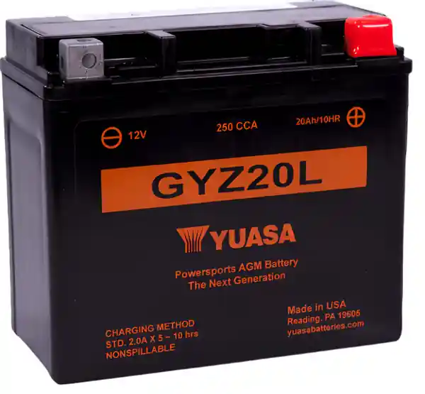 Yuasa GYZ20L High Performance Maintenance Free AGM 12 Volt Battery