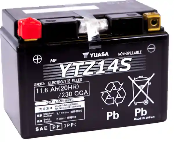 Yuasa YTZ14S Maintenance Free AGM 12 Volt Battery