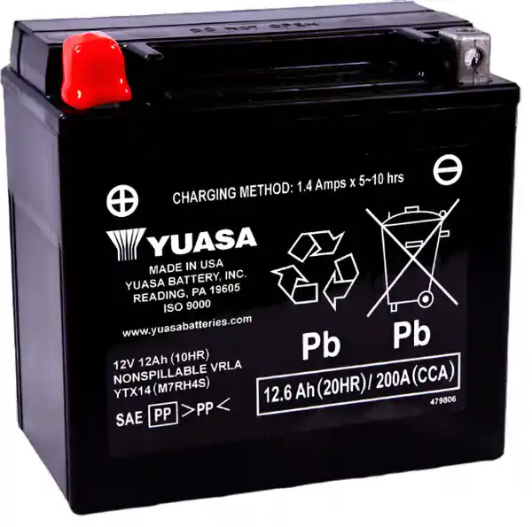 Yuasa YTX14 Maintenance Free AGM 12 Volt Battery