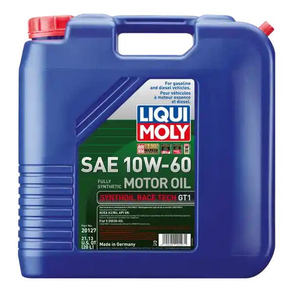 LIQUI MOLY 20L Synthoil Race Tech GT1 Motor Oil SAE 10W60
