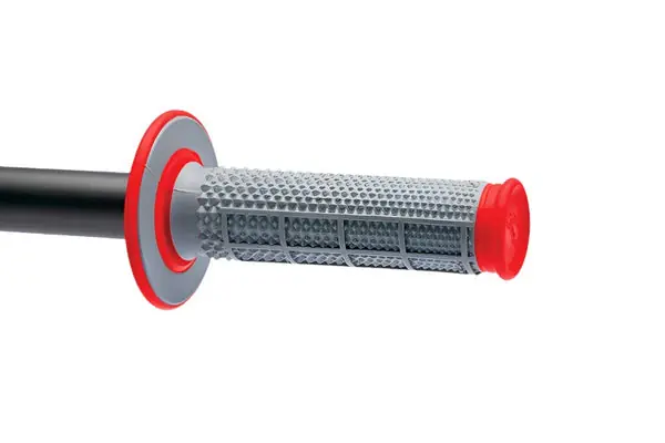 Renthal MX Dual Compound Grips Tapered 1/2 Waffle - Grey/ Red