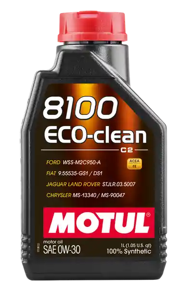 Motul 1L Synthetic Engine Oil 8100 Eco-Clean 0W30 12X1L - C2/API SM/ST.JLR 03.5007 - 1L