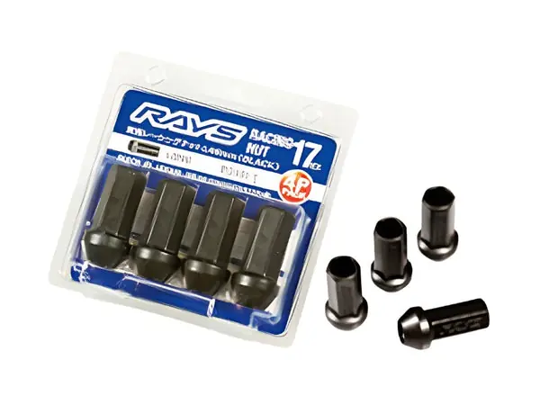 Rays 17 Hex L48 Racing Nut 12x1.5 - Black (4 Pieces)