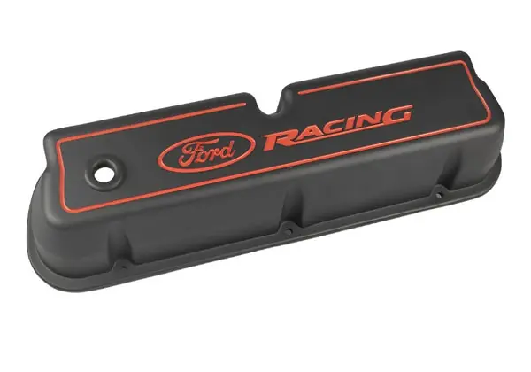Ford Racing Logo Die-Cast Black Valve Covers
