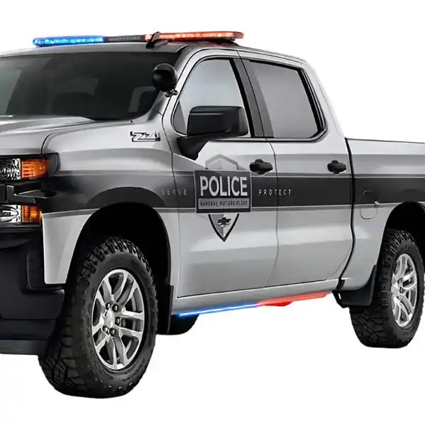 Putco 19-23 Dodge Ram 1500 Blade Rocker Kits Sideliners - Blue & White w/ White Override