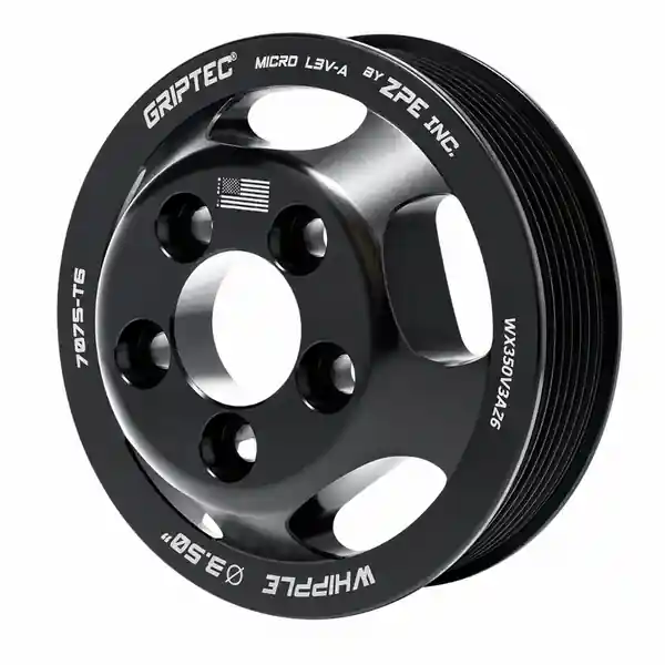 3.50" 6 Rib ZPE GripTec® Whipple 5 Bolt L3V-A Black Pulley Only