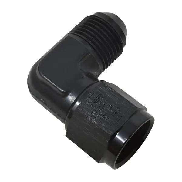 Russell Performance -6 AN 90 Degree Male AN to Female AN Fitting (Black)