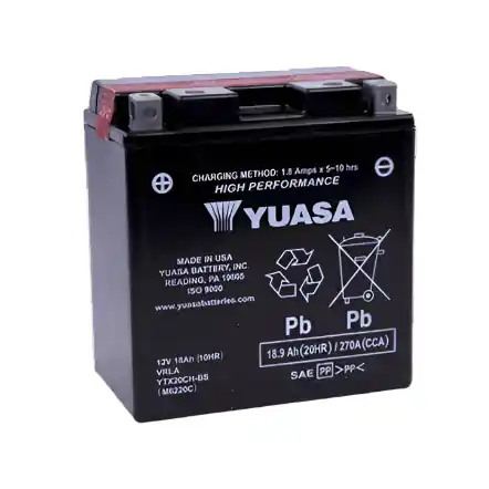 Yuasa YTX20CH-BS High Performance AGM Battery (Bottle Supplied)