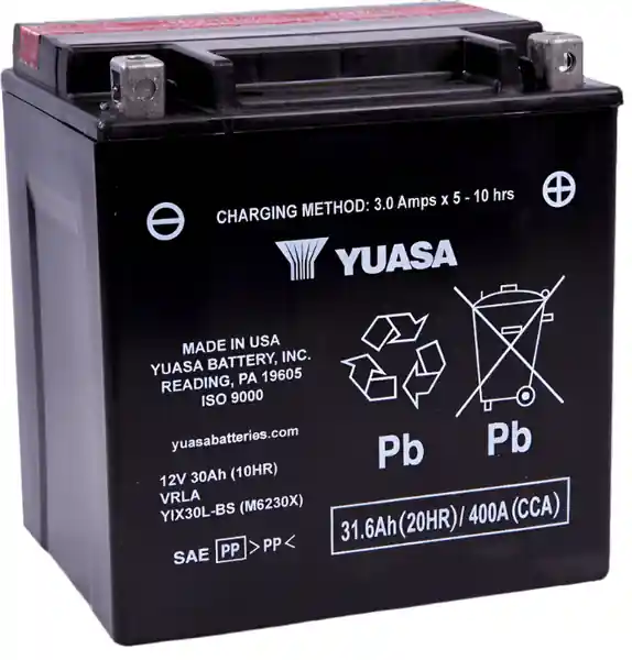 Yuasa YIX30L-BS High Performance Maintenance Free AGM 12 Volt Battery (Bottle Supplied)