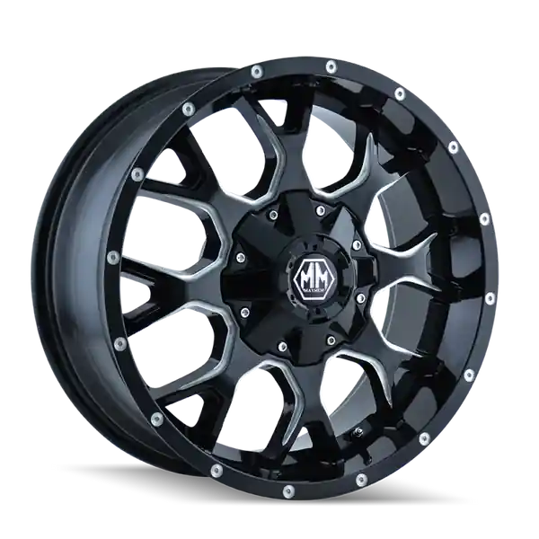 Mayhem 8015 Warrior 20x10 / 6x135 BP / -25mm Offset / 106mm Hub Black w/ Milled Spokes Wheel