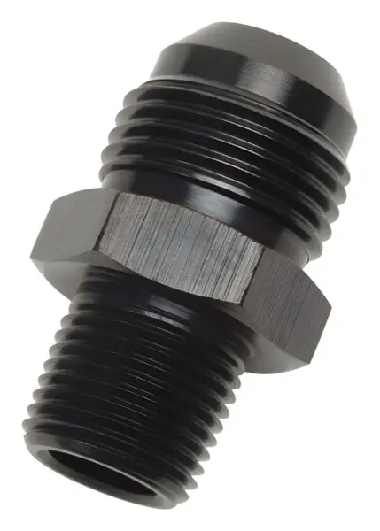 Russell Performance -10 AN to 1/2in NPT Straight Flare to Pipe (Black)