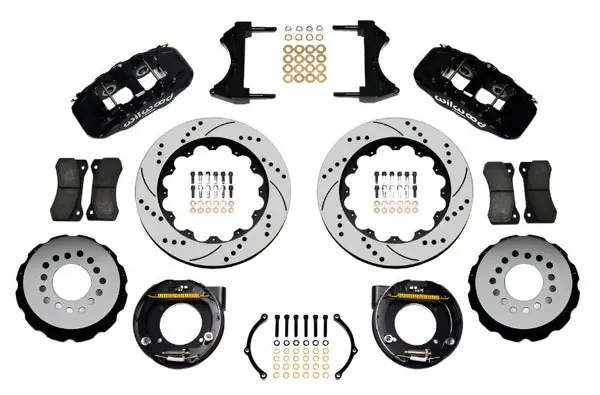 Wilwood AERO4 Rear P-Brake Kit 14.00in Drilled Chevy C-10 2.42 Offset 5-lug