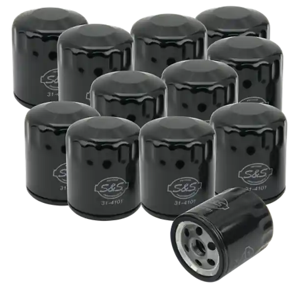 S&S Cycle Sportster/Evolution Models Black Oil Filters - 12 Pack