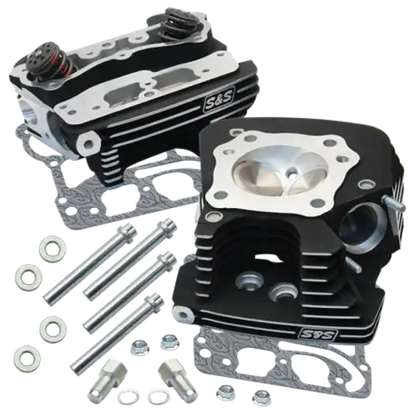 S&S Cycle 99-05 BT Super Stock 89cc Cylinder Head Kit - Black Wrinkle