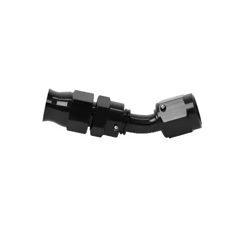Aeromotive PTFE Hose End - AN-06 - 45 Deg - Black Anodized