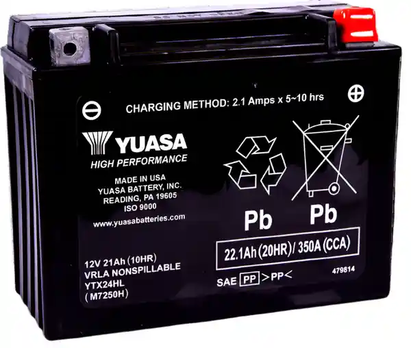 Yuasa YTX24HL Maintenance Free AGM 12 Volt Battery