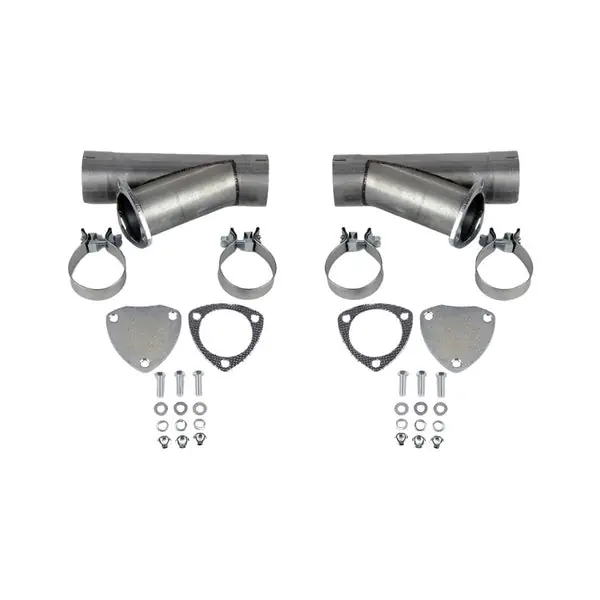 Granatelli 3.0in Aluminized Mild Steel Manual Dual Exhaust Cutout w/Slip Fit & Band Clamps