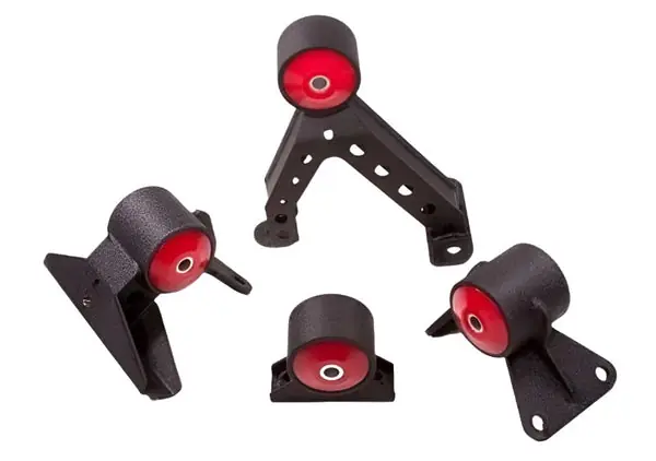 Innovative 07-13 Mitsubishi Evolution 4B11T Black Steel Mounts 75A Bushings