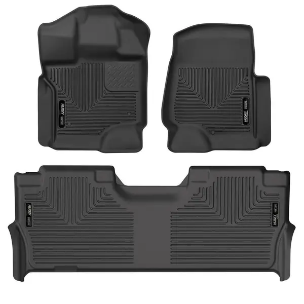 Husky Liners 17-19 F-250/F-350/F-450 Crew Cab Weatherbeater Black Front & 2nd Seat Floor Liners