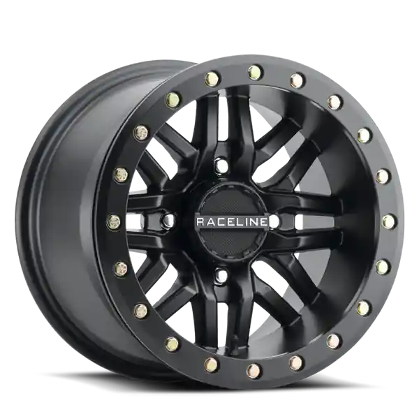 Raceline A91B Ryno 15x7in / 4x156 BP / 10mm Offset / 132.5mm Bore - Satin Black Beadlock Wheel