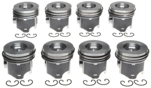 Mahle OE Ford IHC T444E Navistar 445 V8 7.3L Powerstroke Direct Injection Piston Set (Set of 8)
