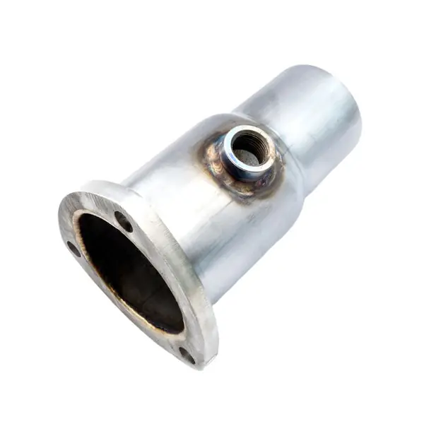 Stainless Works Collector Adapter 3-Bolt 3-1/2in OD Tubing 2-1/2in OD Outlet + O2 Bung