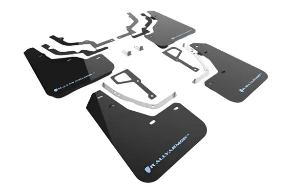 Rally Armor 2025+ Hyundai Ioniq 5 N Black Mud Flap w/ Light Blue Logo
