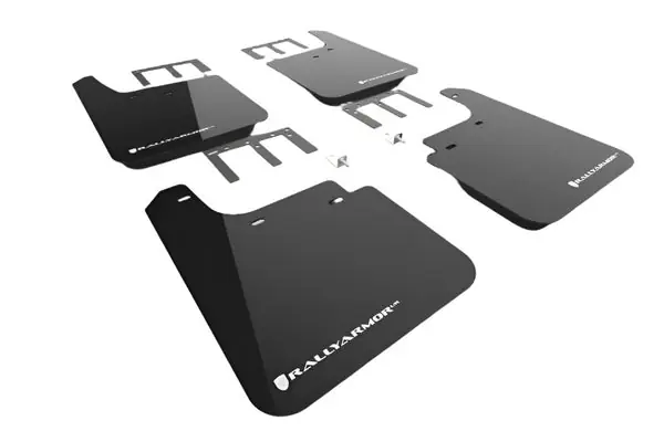 Rally Armor 19-24 Gen 4 Chevy Silverado 1500 Black UR Mud Flap White Logo