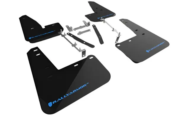 Rally Armor 23-24 Toyota GR Corolla Black Mud Flap w/ Light Blue Logo