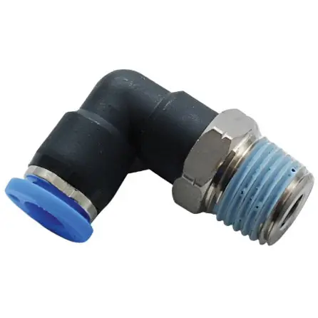 Vibrant Male Elbow 1-Touch Fitting for 1/4in OD Tube (1/16in NPT)
