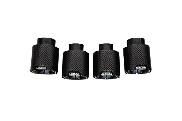 Corsa 20-23 Chevrolet Corvette C8 RWD 4.5in Carbon Fiber Black PVD Tip Kit (For Corsa Exhaust Only)