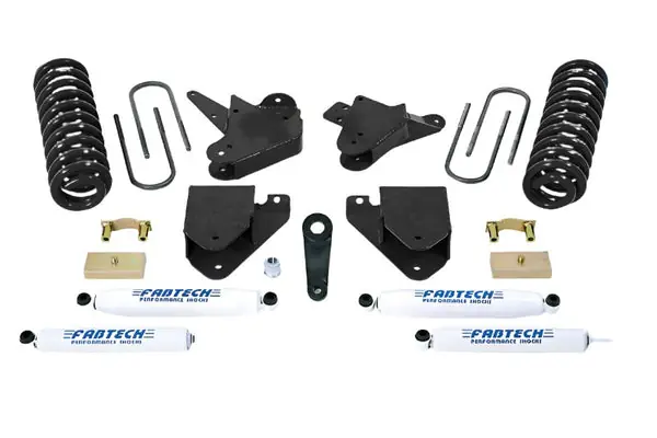Fabtech 01-04 Ford F250/350 2WD 6in Basic Sys w/Perf Shks