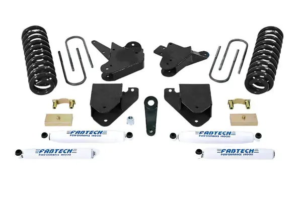 Fabtech 99-00 Ford F250/350 2WD w/7.3L Diesel 6in Basic Sys w/Perf Shks