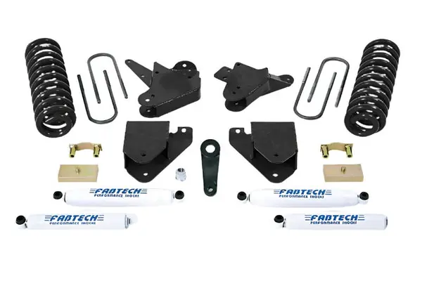 Fabtech 01-04 Ford F250/350 2WD 6in Basic Sys w/Perf Shks