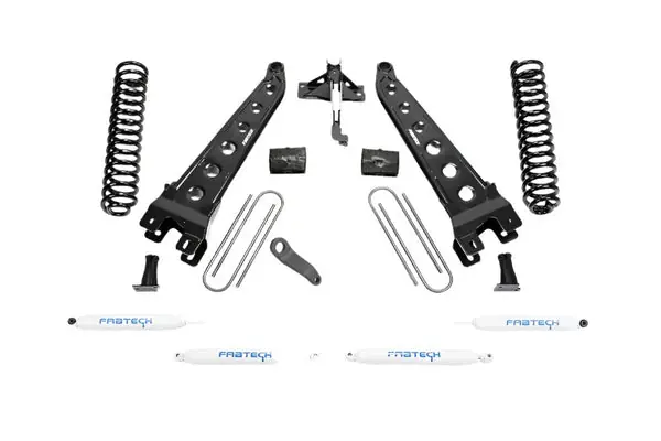 Fabtech 17-21 Ford F250/F350 4WD Diesel 6in Rad Arm Sys w/Coils & Perf Shks