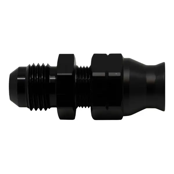 DeatschWerks 6AN Male Flare to 5/16in Hardline Compression Adapter - Anodized Matte Black