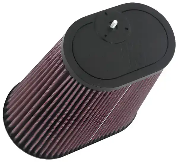 K&N Universal Clamp-On Air Filter 3-1/8in Dual FLG 8-7/8in X 5-3/16 B 6-1/4in X 4IN T, 9inH W/STUD