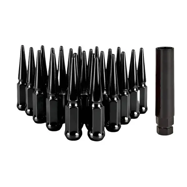 Mishimoto Mishimoto Steel Spiked Lug Nuts M14 x 1.5 24pc Set Black