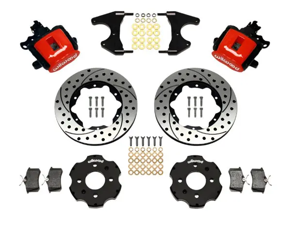 Wilwood Combination Parking Brake Rear Kit 11.00in Drilled Red Civic / Integra Drum 2.46 Hub Offset