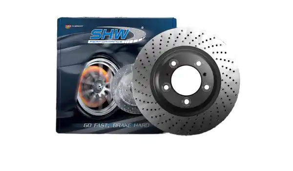 SHW 00-04 Porsche Boxster Roadster S 3.2L Rear Cross-Drilled Monobloc Brake Rotor (98635240301)