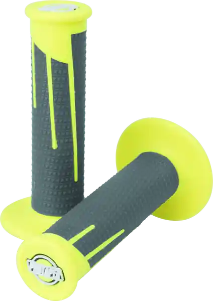 ProTaper Full Diamond Clamp-On Grips - Neon Yellow/Dark Gray