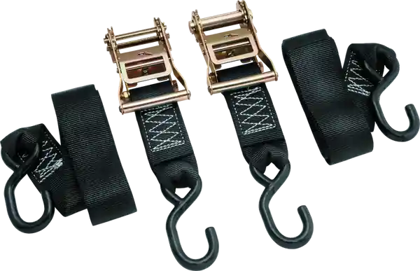 BikeMaster 2x84in Ratchet Tiedown Pair - Black