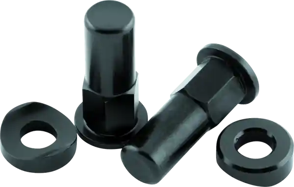 BikeMaster Rim Lock Nuts (Pair) T6 Aluminum/Black