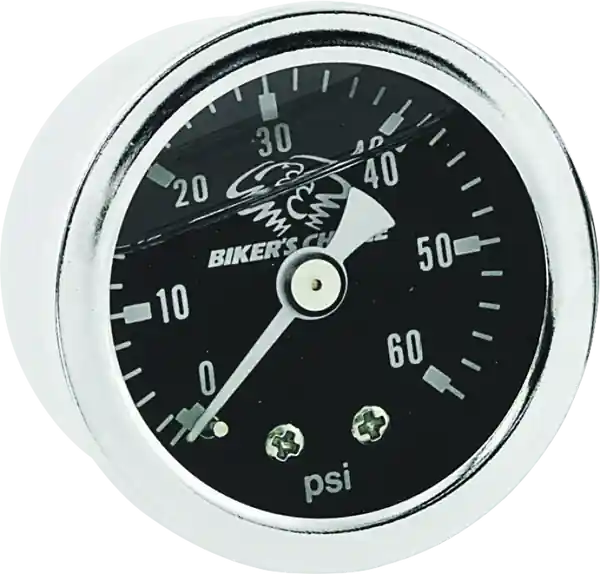 Bikers Choice Black Face Liquid Filled Oil Pressure Gauge 0-60 Psi 1/8 NPT