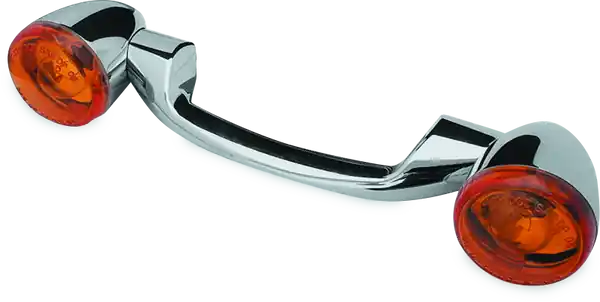 Bikers Choice 91-08 Touring 86-17 FLST Narrow Chrome Rear Turn Signal Bar Kit W/Amber Lens