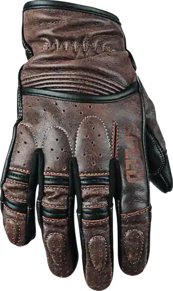 Speed and Strength Rust and Redemption Leather Gloves Brown - Small