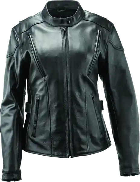 River Road Race Leather Jacket Black Womens - 2XL