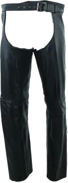 River Road Plains Leather Chaps Black - 4XL