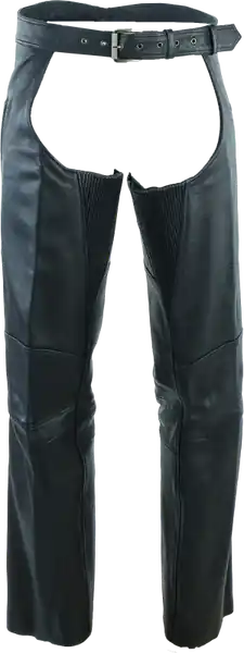 River Road Longhaul Leather Chaps Black - XL